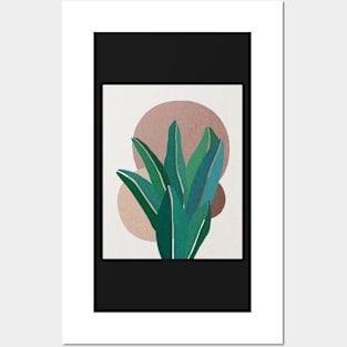 Tropical leaves, Botanical Mid century abstract art Posters and Art